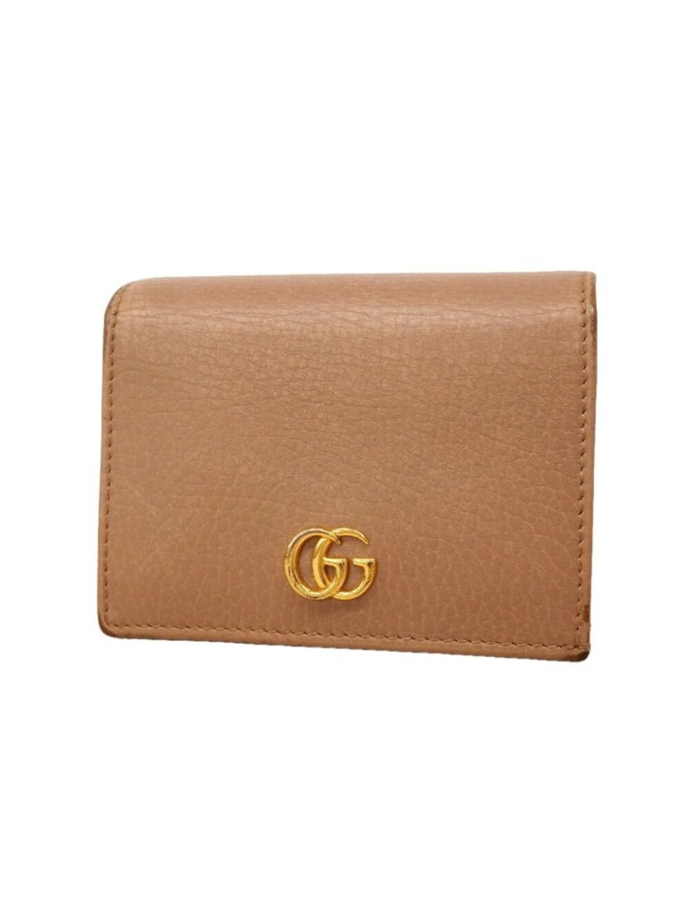 Gucci Wallet GG Marmont Leather Pink Beige Gold